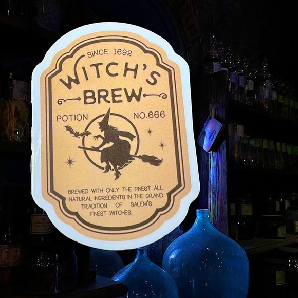 WITCHS BREW Witchy Sorceress Supreme Potion B0ttle Label Sticker Spell Occult - Picture 1 of 3